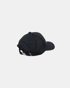 Angled 45-degree back-right view of a matt black Ignite cap, showcasing the adjustable metal buckle.