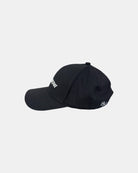 Left side profile of the Ignite RIGHTNOW logo baseball cap in matt black, showing its classic six-panel construction and curved brim for a timeless look.