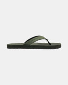 Men's natural green rubber Thong sandal seen from the right side, showing the slim profile of the sole and V-shaped strap.